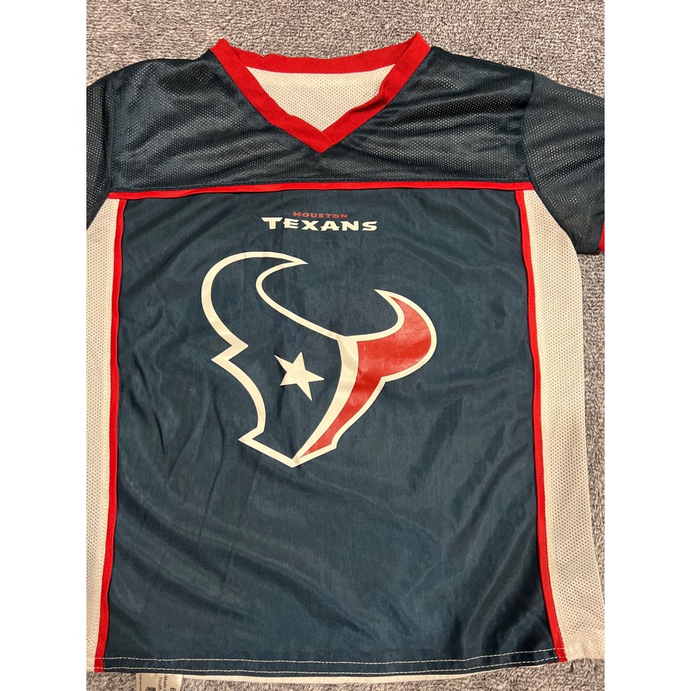 Houston Texans NFL Flag Football Jersey Youth Medium Navy Blue BDA Mesh Shirt